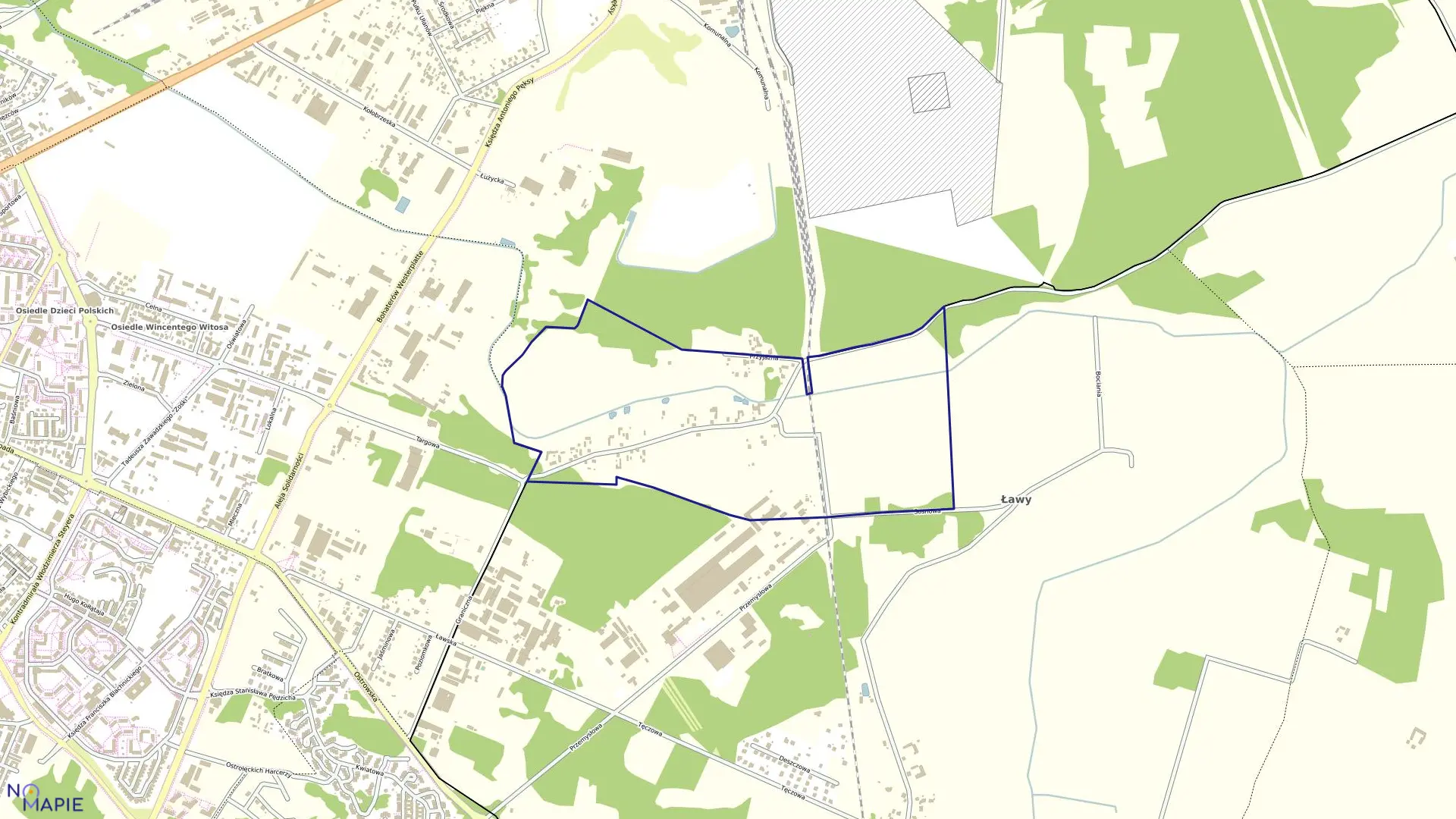 Mapa obrębu GOWORKI w gminie Rzekuń